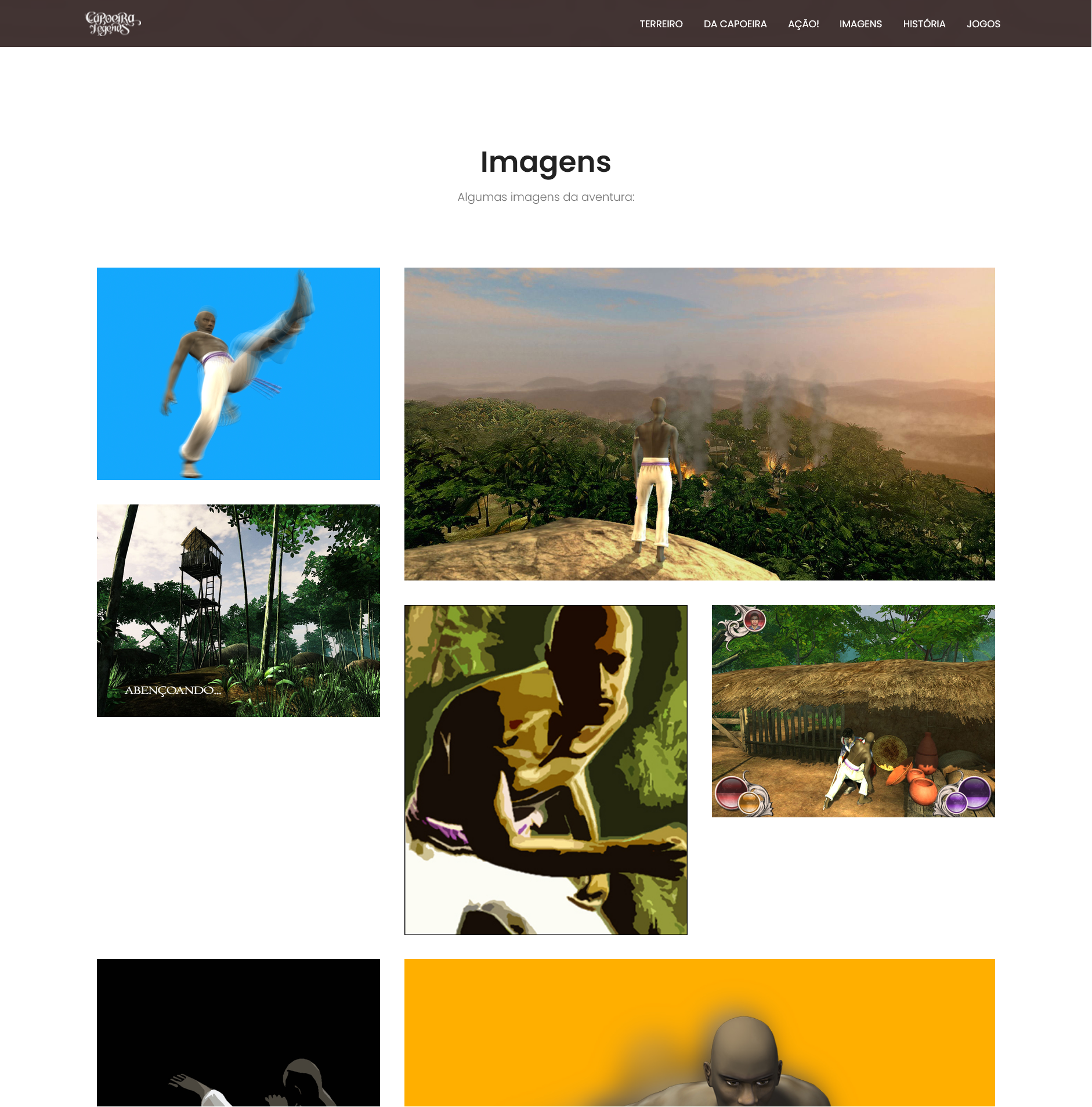Seção Imagens do site Capoeira Legends