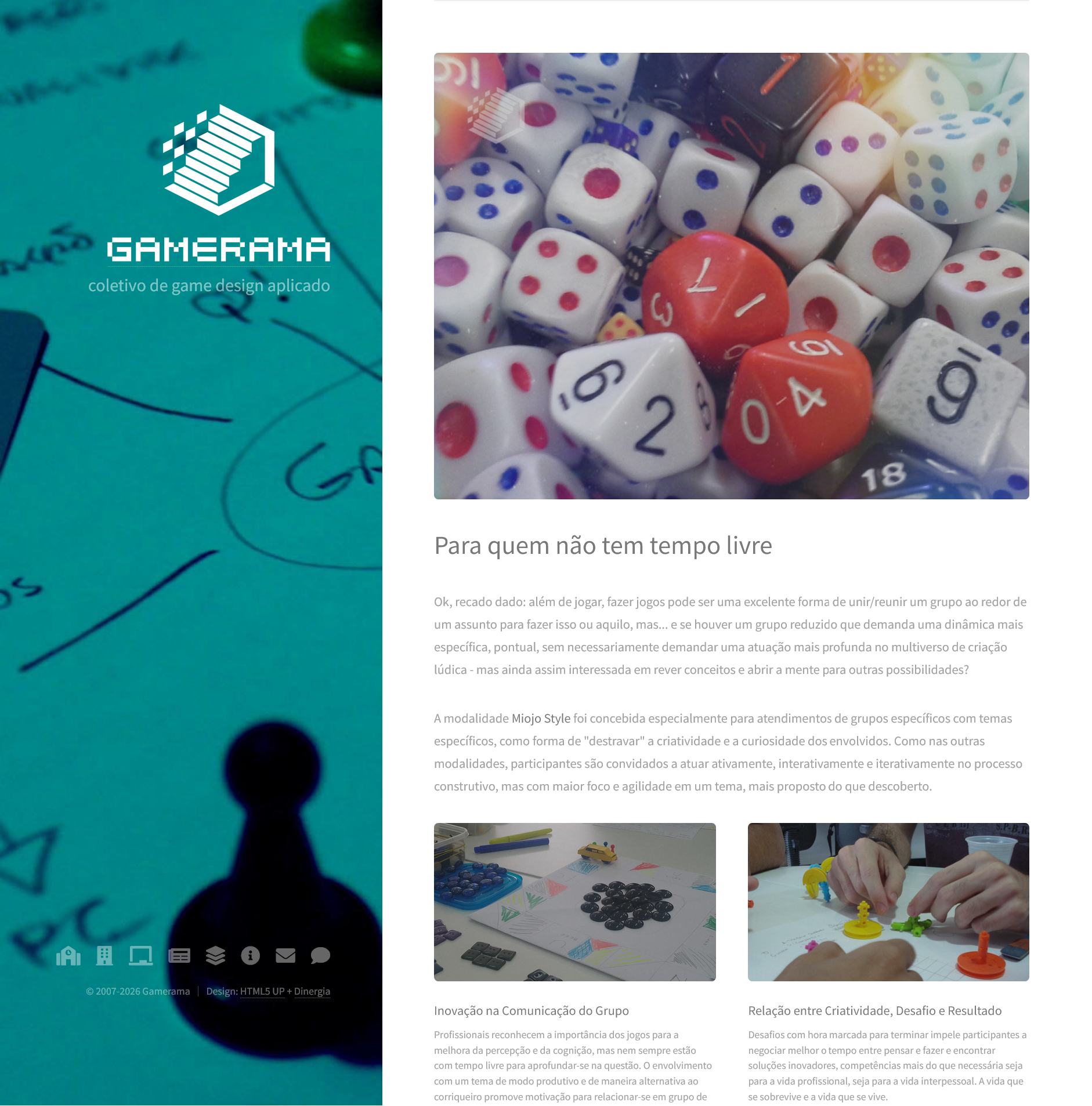 Seção Para quem não tem tempo livre do site Gamerama