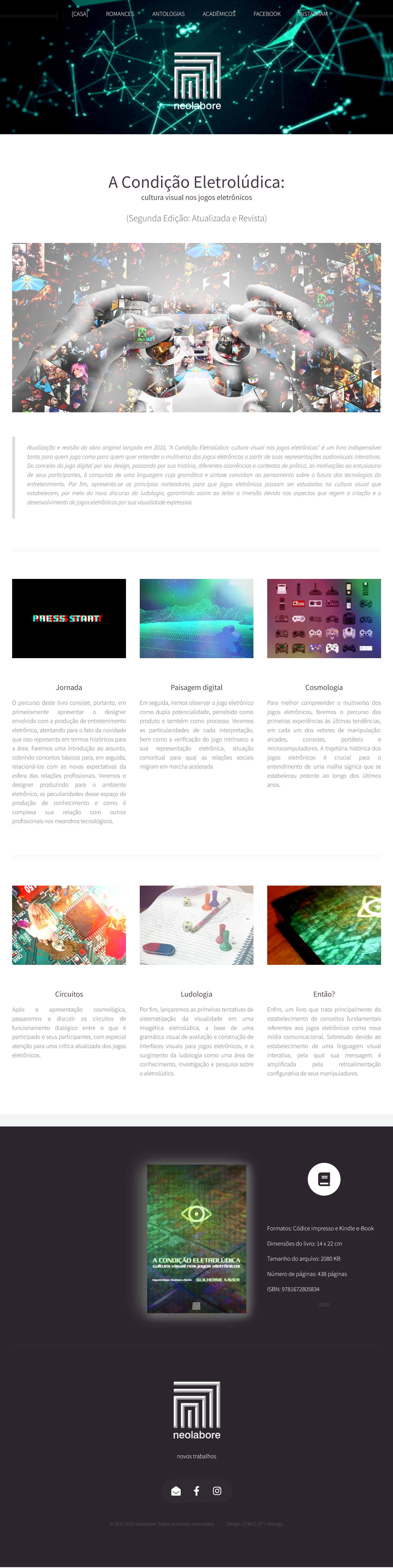 Página do livro A Condição Eletrolúdica no site da Neolabore